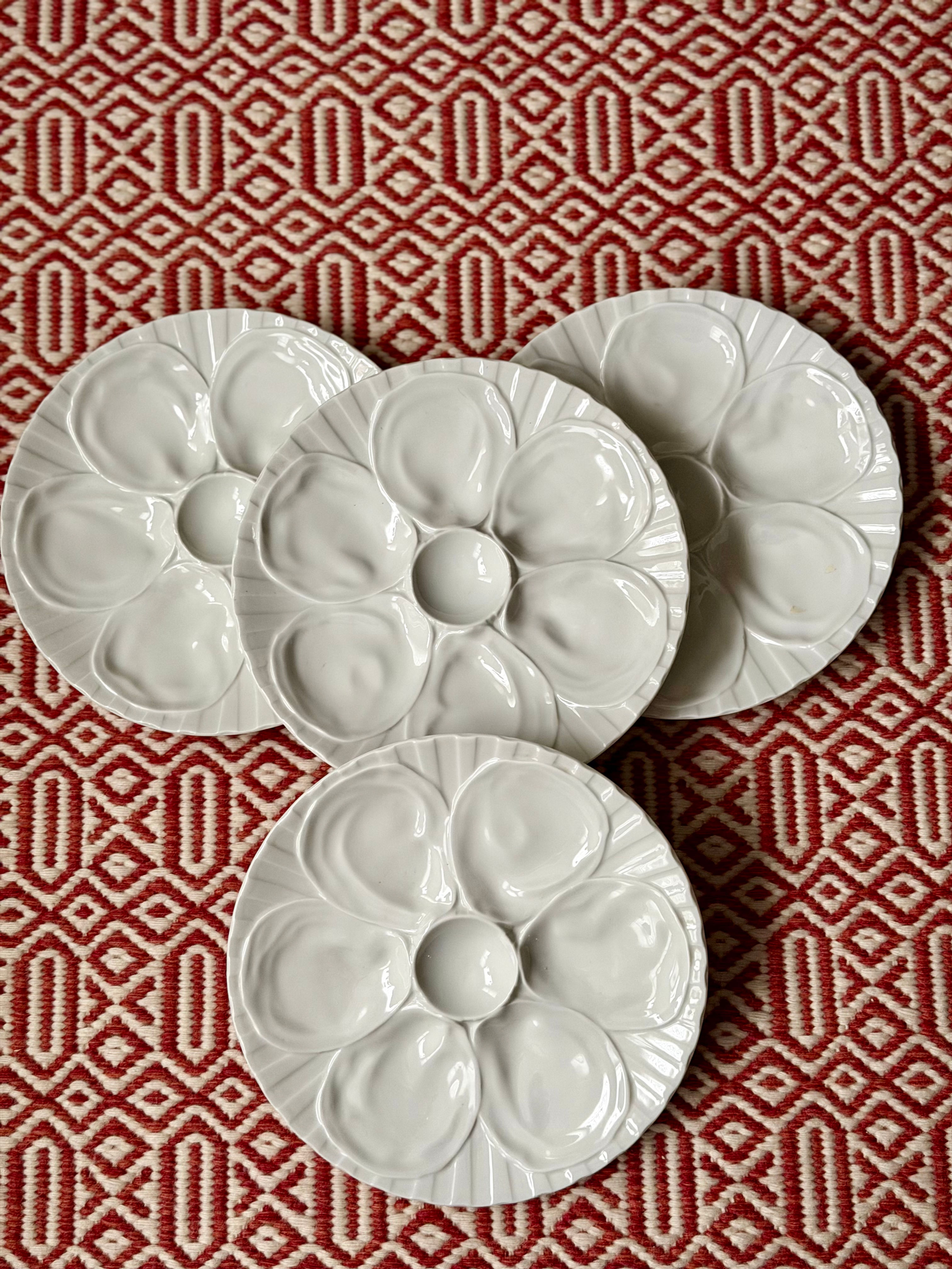 Vintage French Oyster Plates