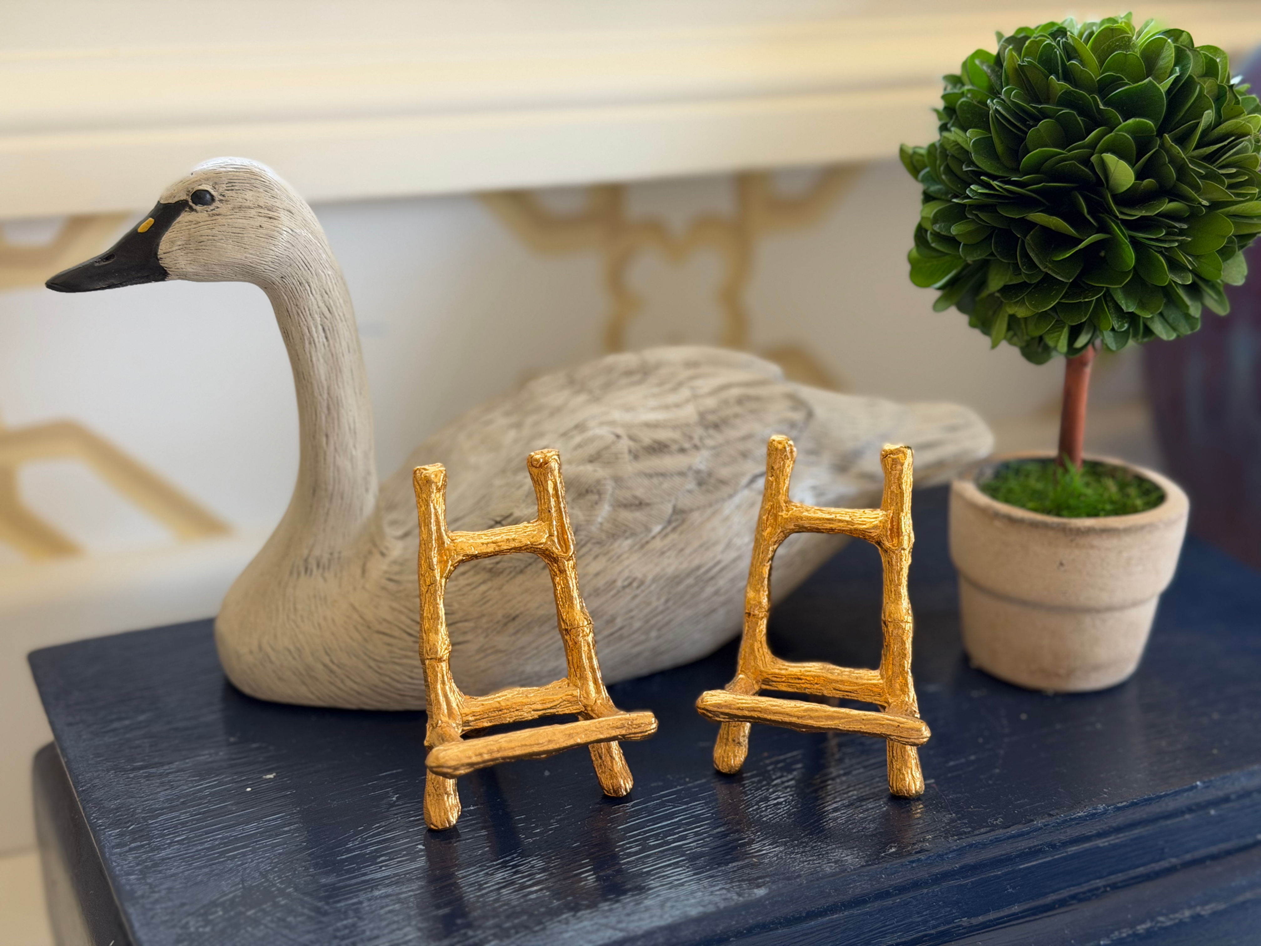 Pair Vintage Gold Easels
