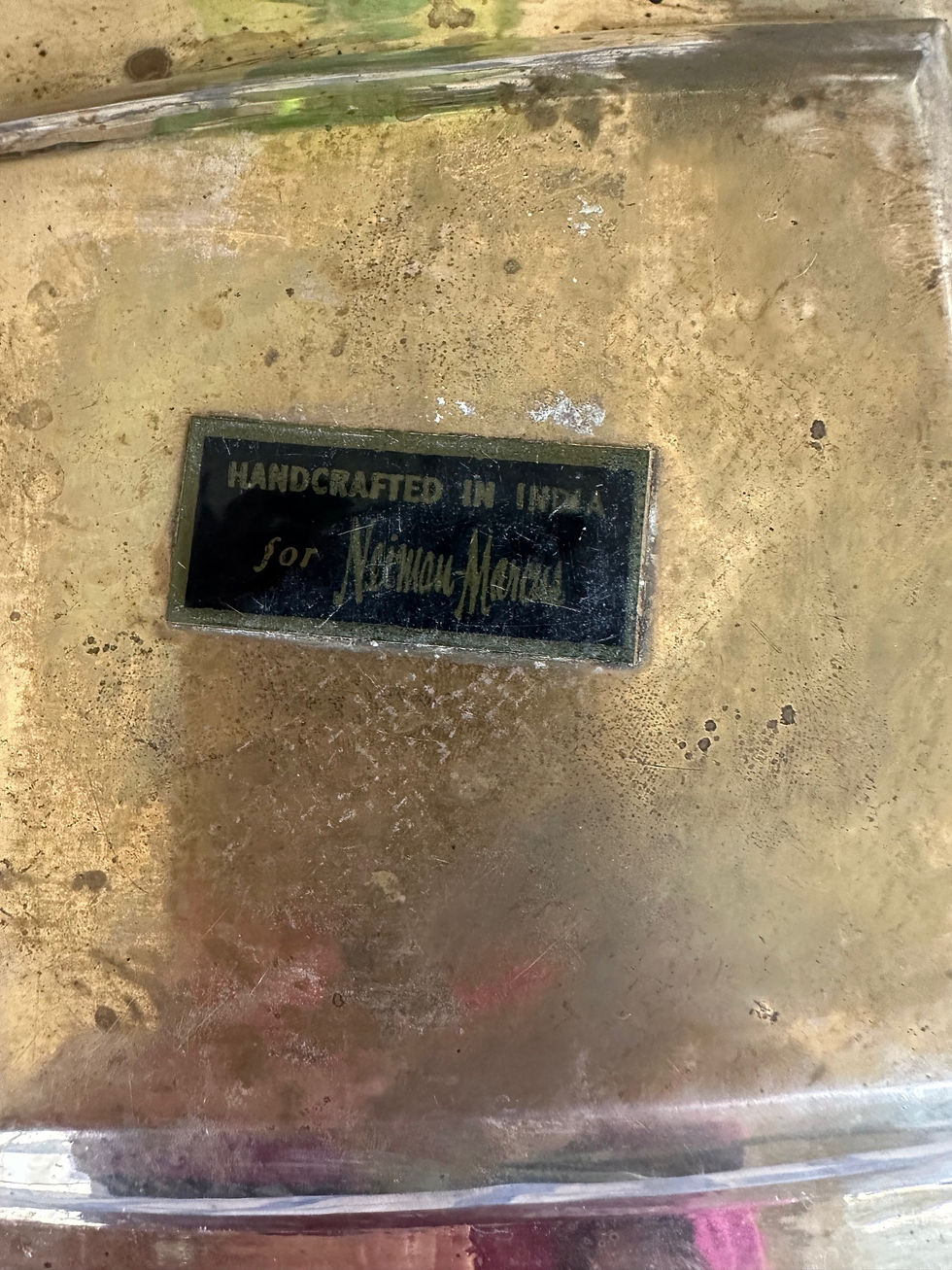 Thumbnail: Vintage Brass Bamboo Dish