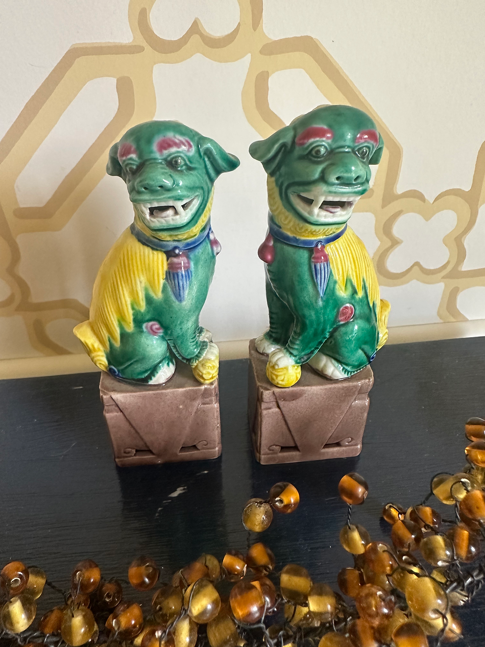 Thumbnail:  Vintage Pair of Foo Dogs