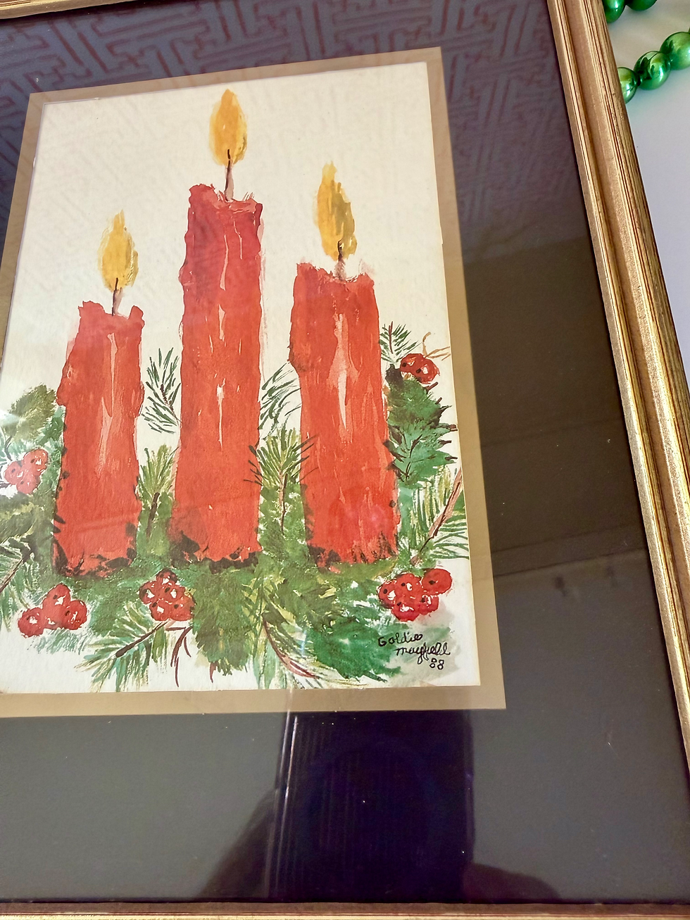 Thumbnail: Vintage Christmas Watercolor Painting