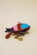 Porte-monnaie Dorade couleur en cuir recyclé de la marque Mabuti'k