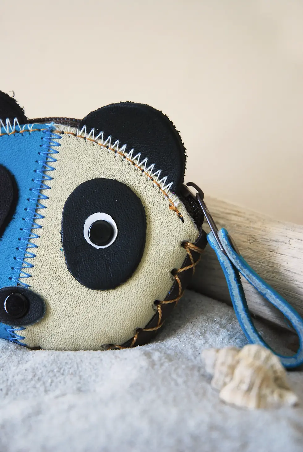 Miniature : Porte-monnaie Panda en cuir recyclé de la marque Mabuti'k
