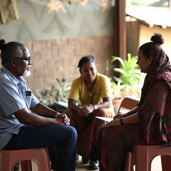 Short-term mission teams listening to local leaders