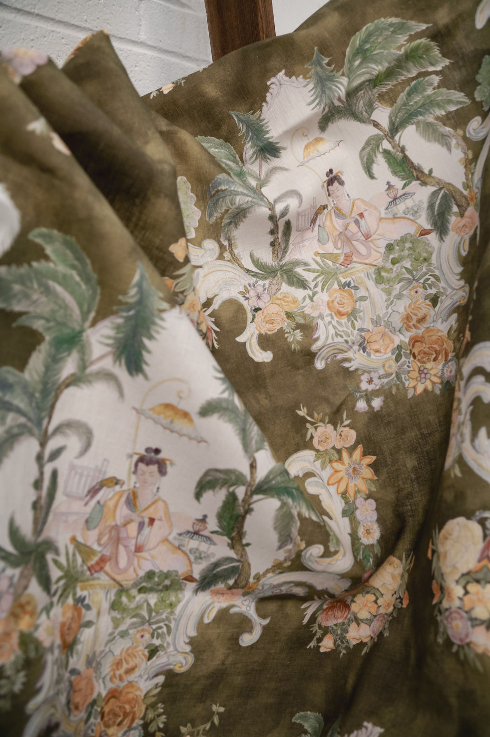 Draped linen to highlight movement and drape.