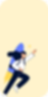 Illustration of a person being propelled by a rocket