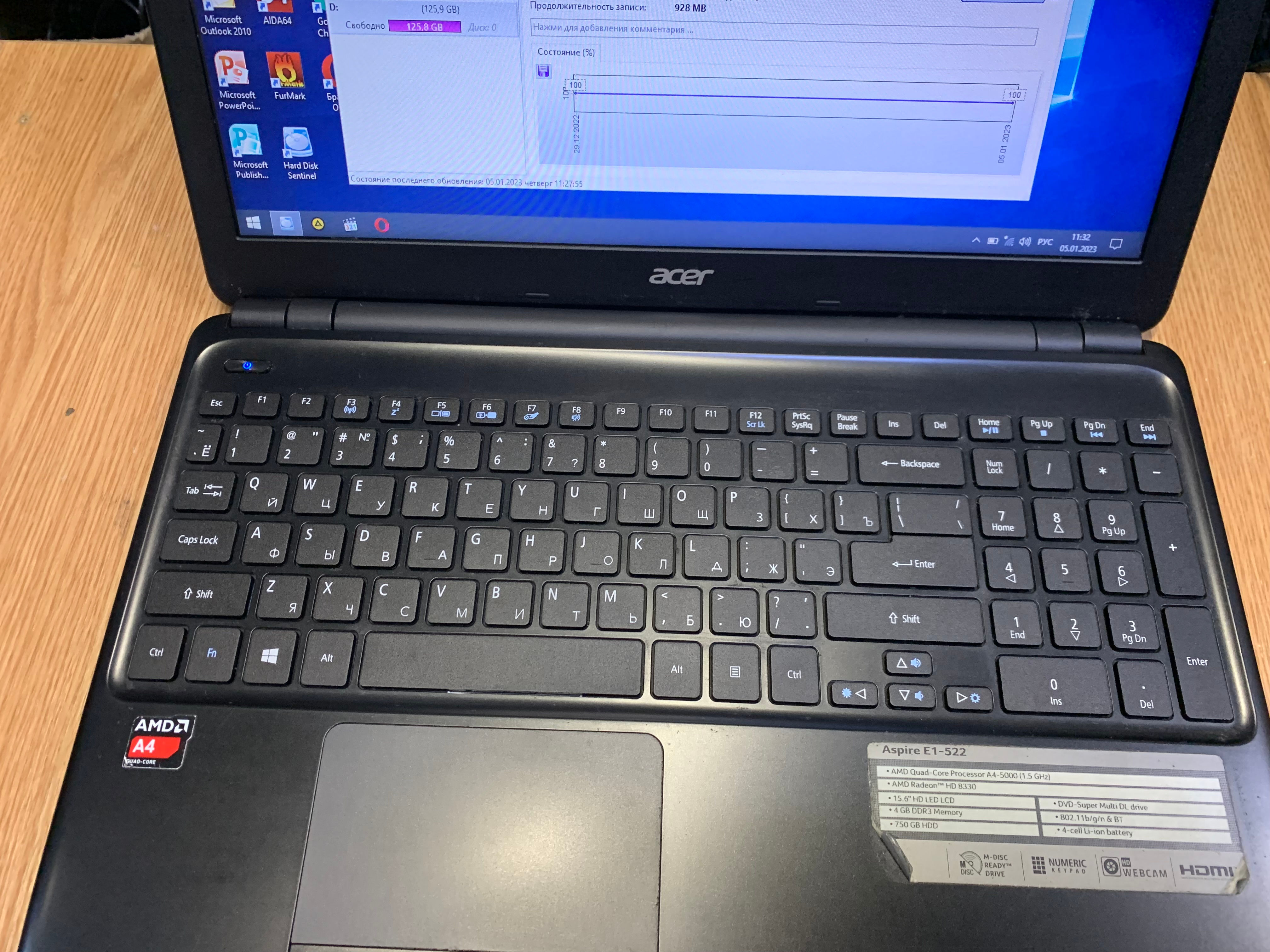 Acer E1-522 A4-5000 Quad HD8330 8GB 240SSD