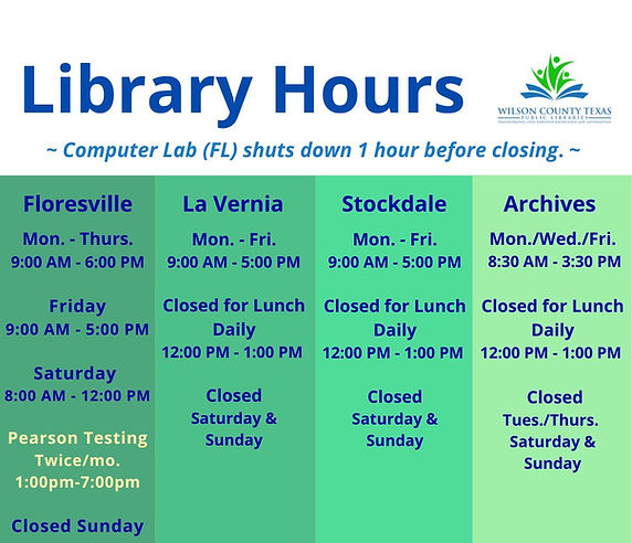 Fc Library Hours Public Library | Wilson County Public Libraries