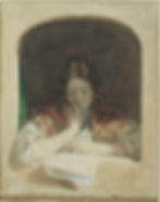Watercolour, "Girl reading at a window", by Charles Brocky, ca. 1825-55. England (origins). © Victoria & Albert Museum