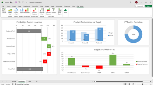 Free Executive Dashboard Template in Excel