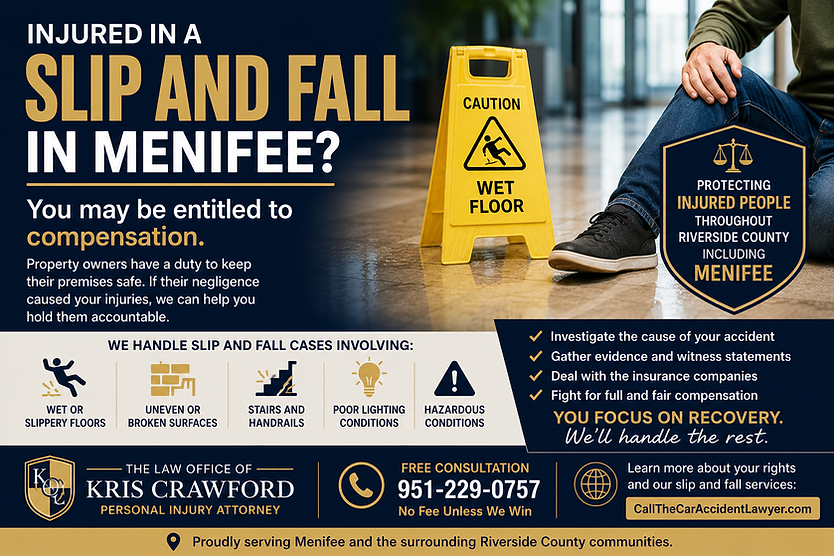 Slip and fall attorney menifee, flyer