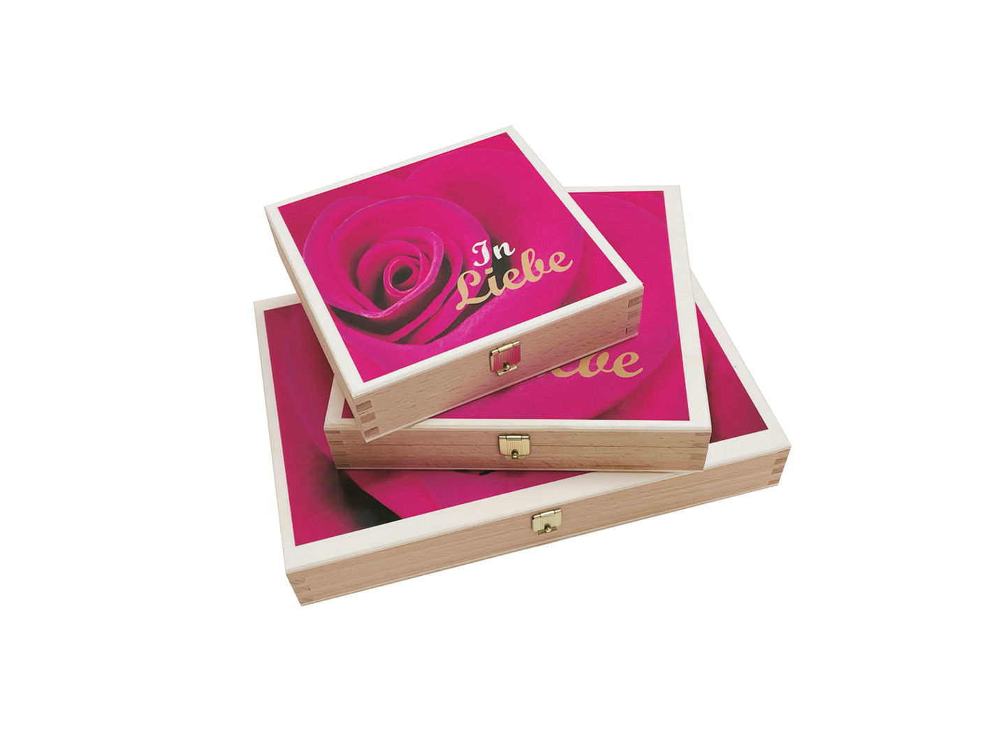 Pralinen in Holzkassette ROSENBLÜTE