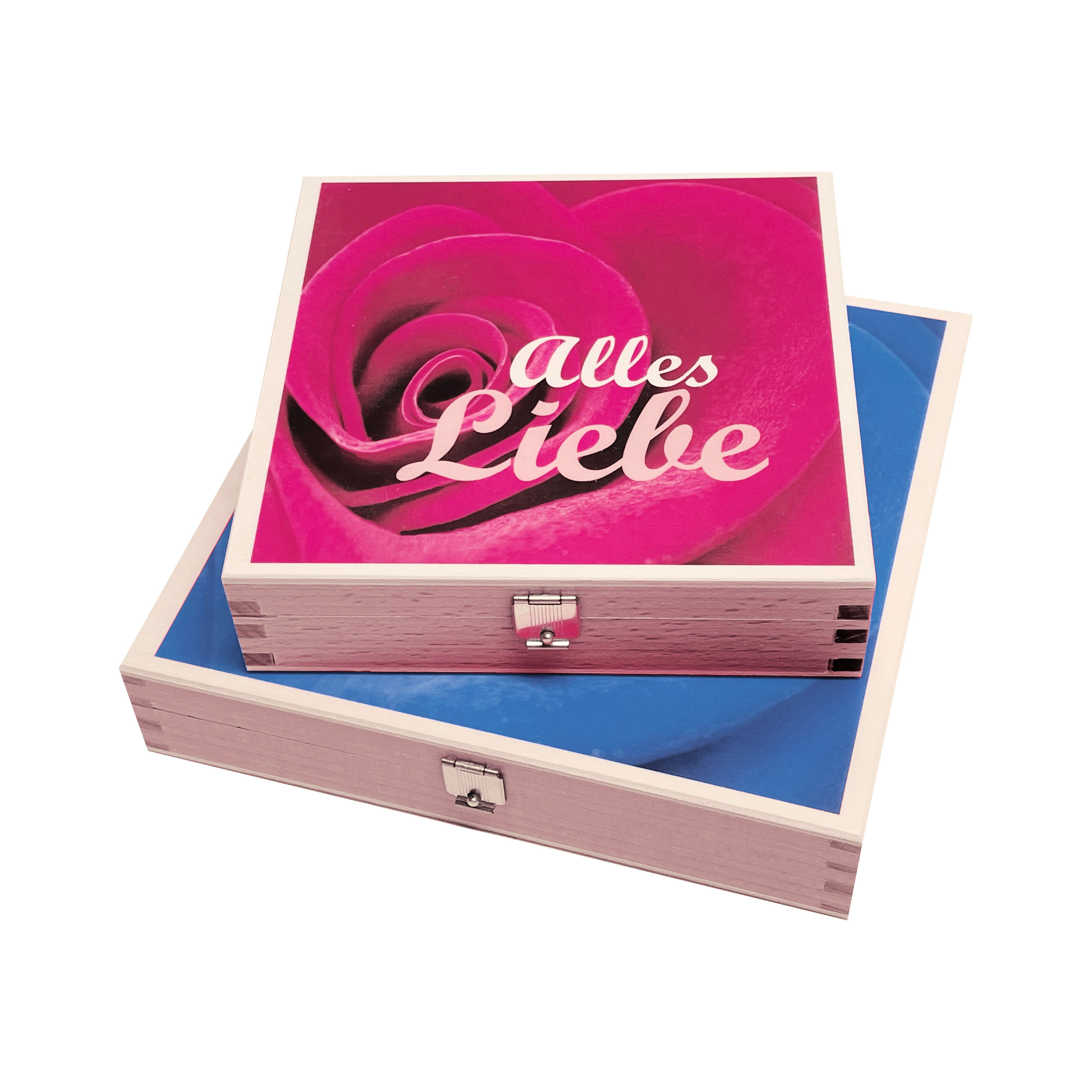 Pralinen in Holzkassette ALLES LIEBE