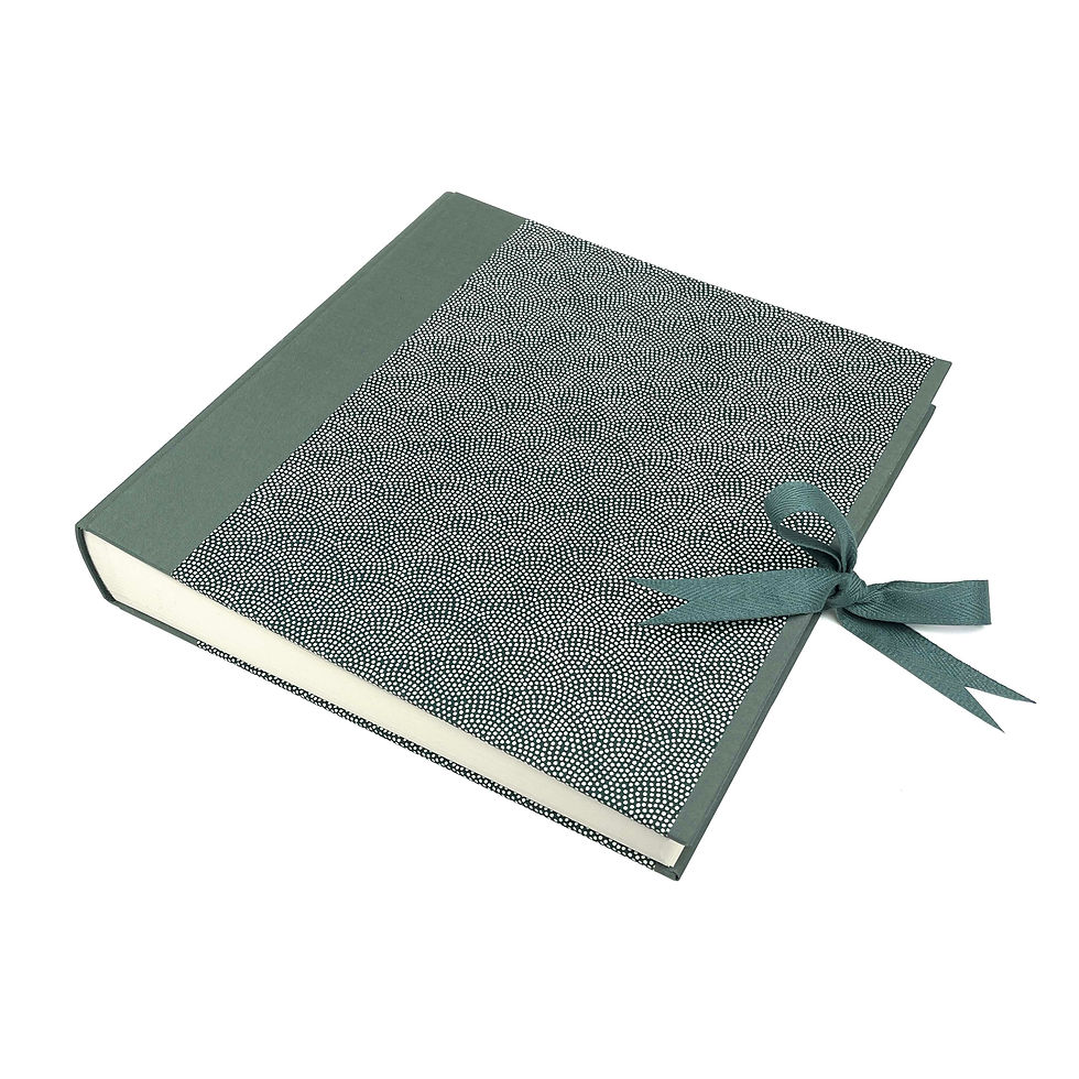 Handgefertigtes Fotoalbum in 3 Größen, Japanpapier, Pergamin Zwischenseiten, gewebtes Mappenband