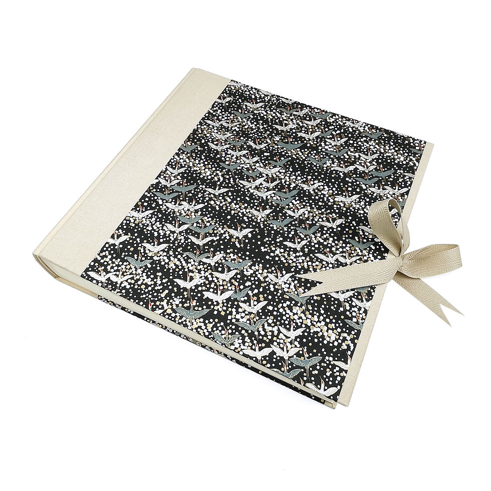 Handgefertigtes Fotoalbum in 3 Größen, Japanpapier, Pergamin Zwischenseiten, gewebtes Mappenband