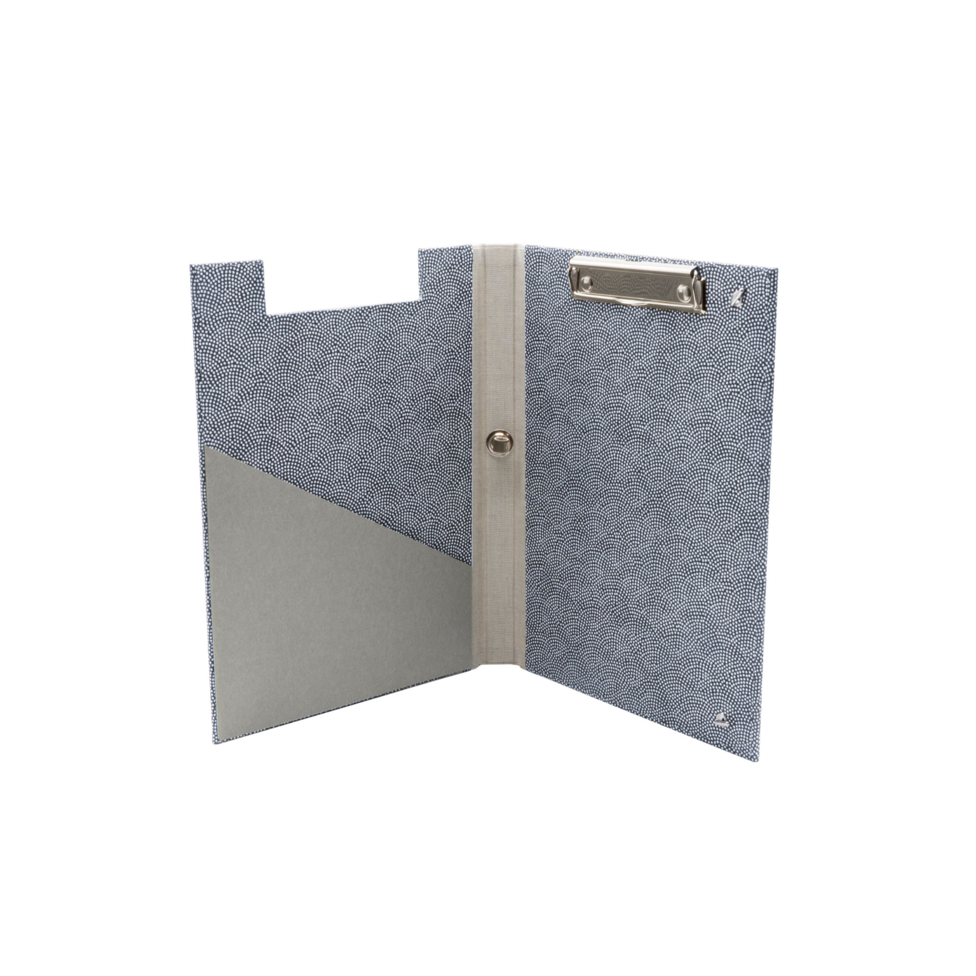 Handgefertigte Mappe, Klemmmechanik, Stifthalter, Innentasche, Japanpapier