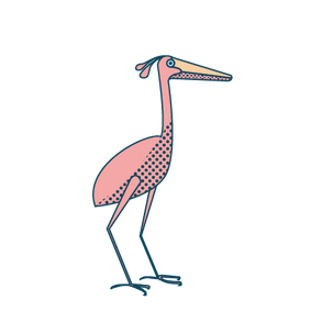 Blue Heron Looking Pink