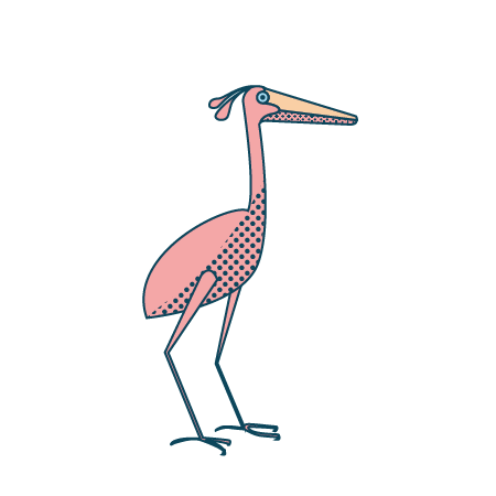 Blue Heron in Pink