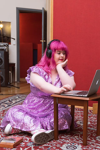 DJ Incredable preparing her playlist