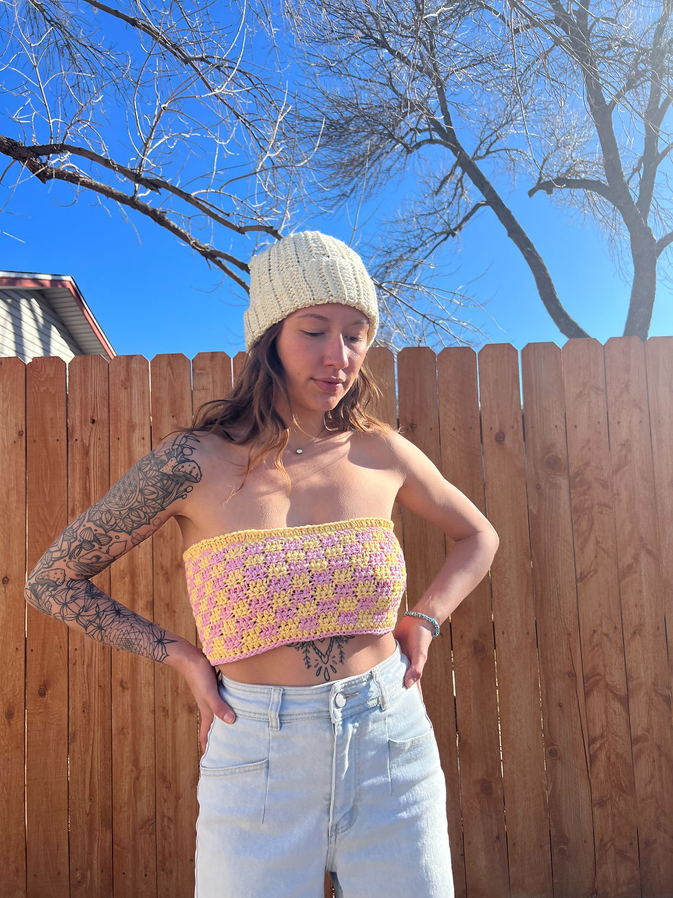 Thumbnail: Pink Lemonade Checkered Bandeau