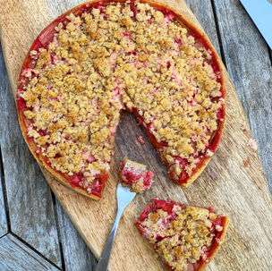 Tarte crumble fraises/rhubarbe