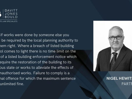 Planning Partner, Nigel Hewitson, Shares Another Top Tip For Listed Buildings