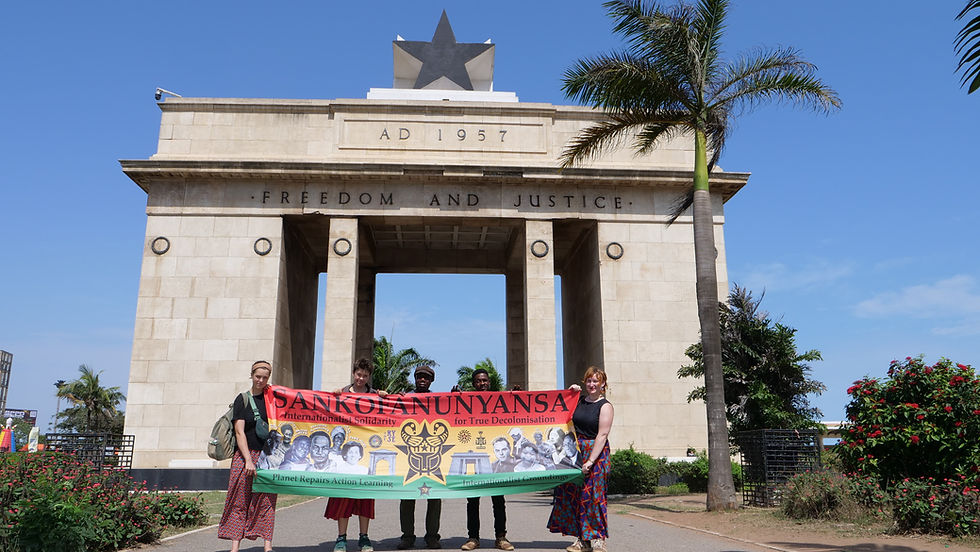 It was very impactful to stand under the Black Star Gate holding our banner which has it on, next to the Archway arch