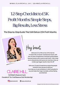 Cover: 12-Step Checklist to £5K Profit Months: Simple Steps, Big Results, Less Stress