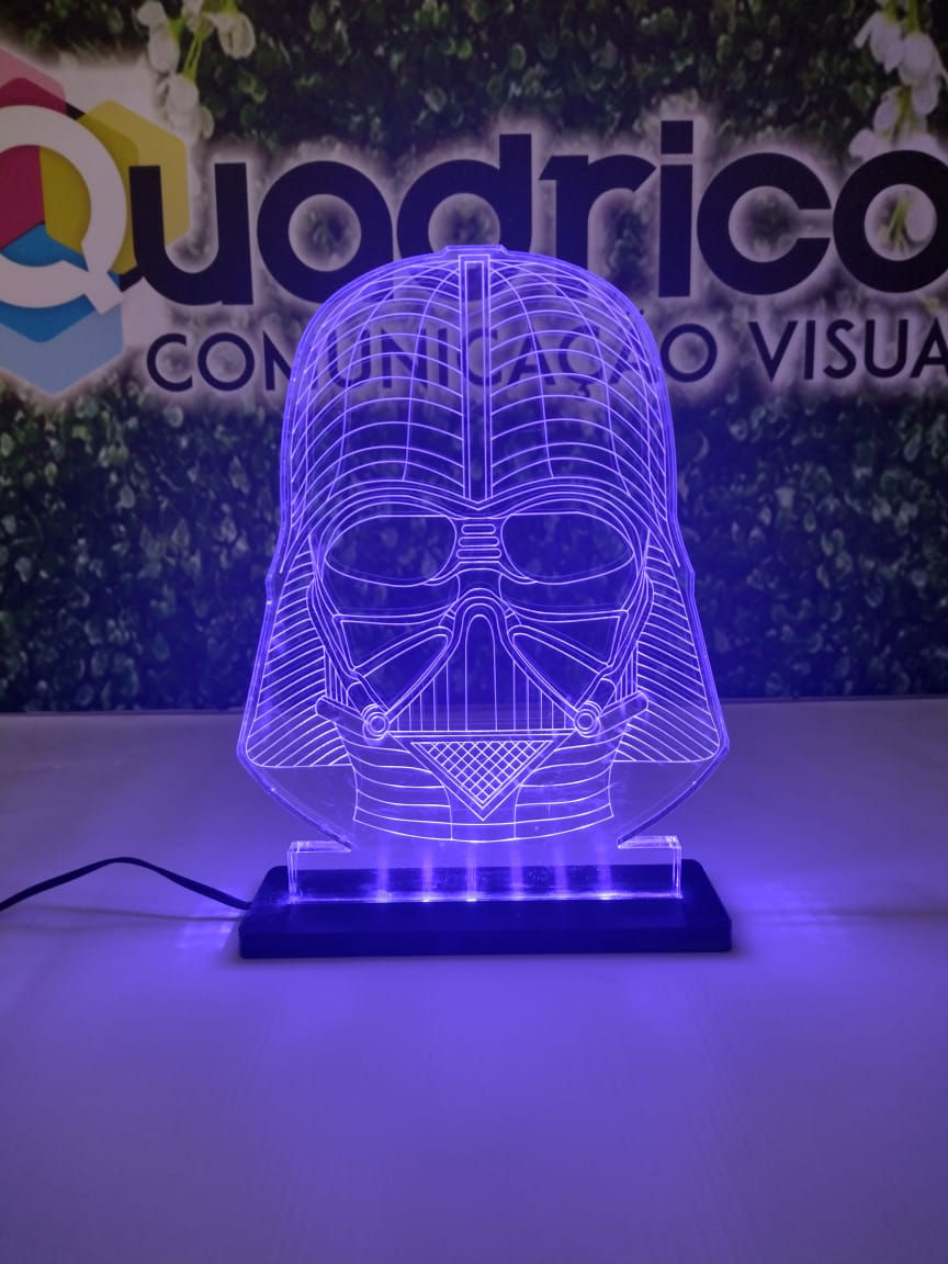 Luminária Led Branco Star Wars Darth Vader Decoração