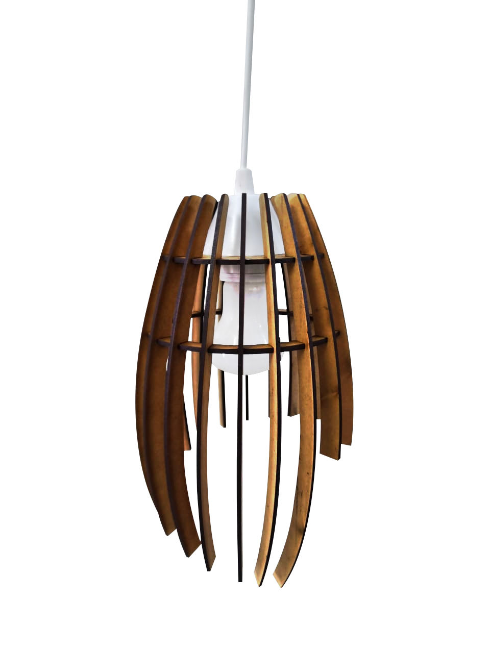 Miniatura: Luminária Pendente Mdf Rustico Decoração Interior Sala Quart