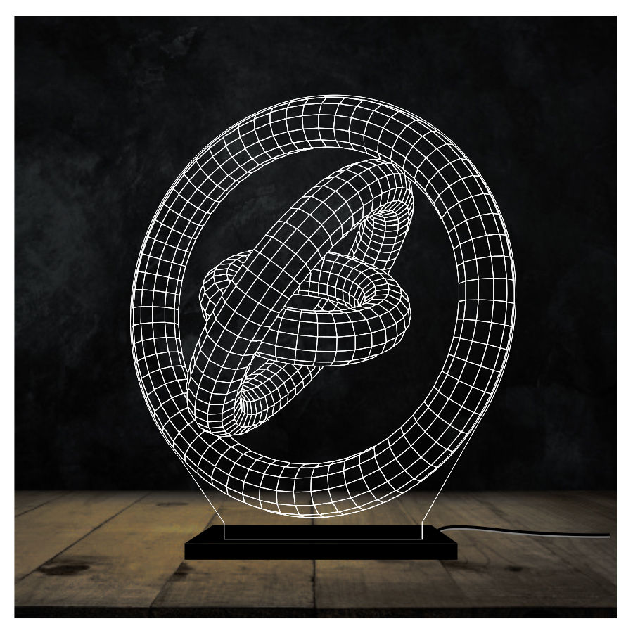 Luminária Gamer Anéis 3d Decoração E Presente Led Acrílico