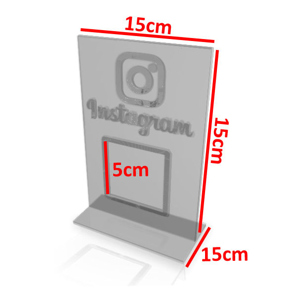 Miniatura: Display Placa De Instagram De Acrílico Qrcode Balcão