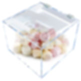 Porta Marshmallow em acrílico cristal com tampa