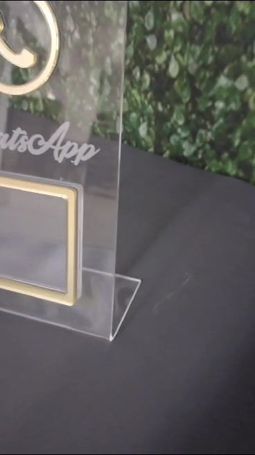 Miniatura: Porta QR Code WhatsApp modelo Acrílico Dourado