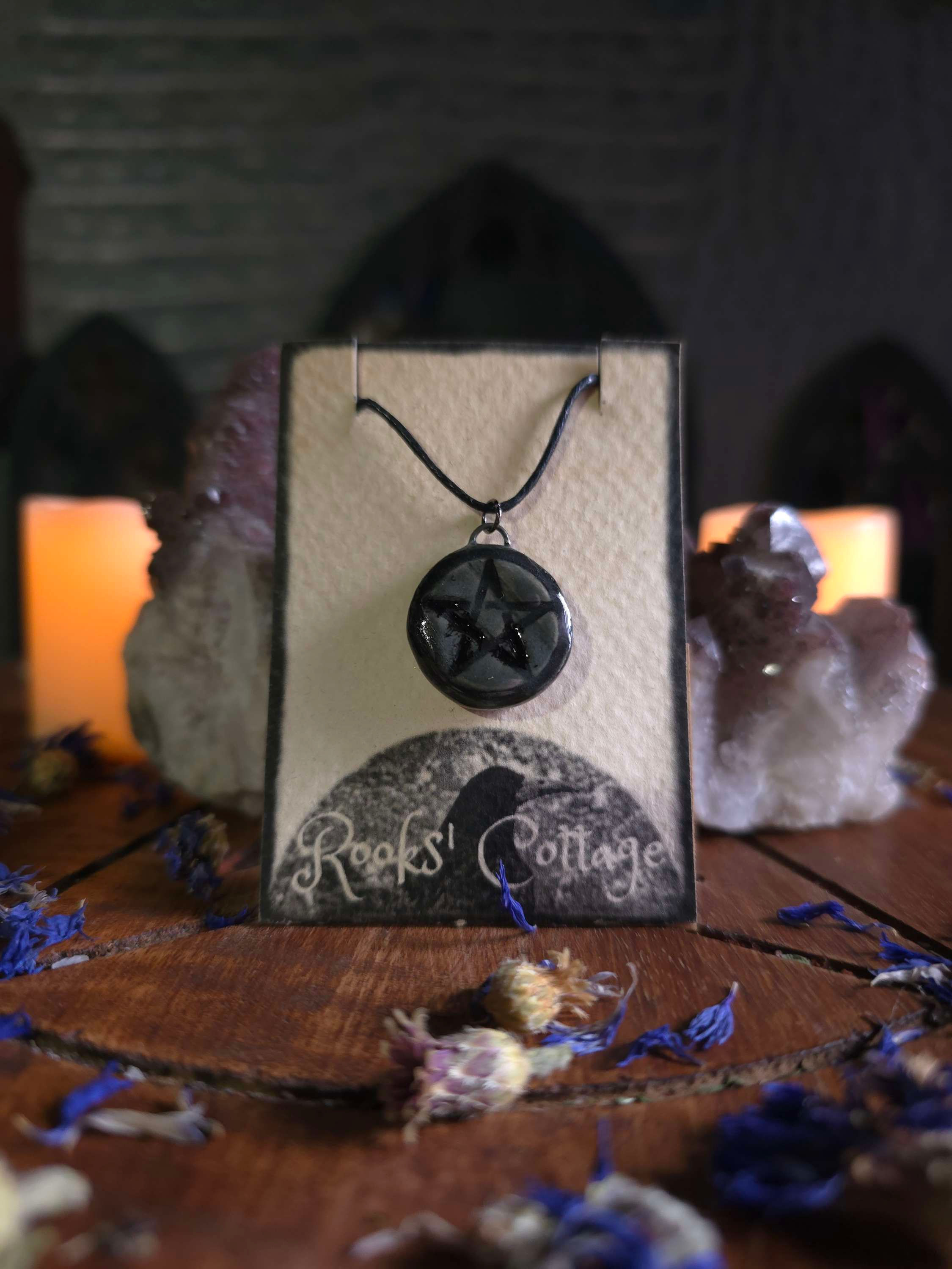 Pentacle Pendant - Dark Green 