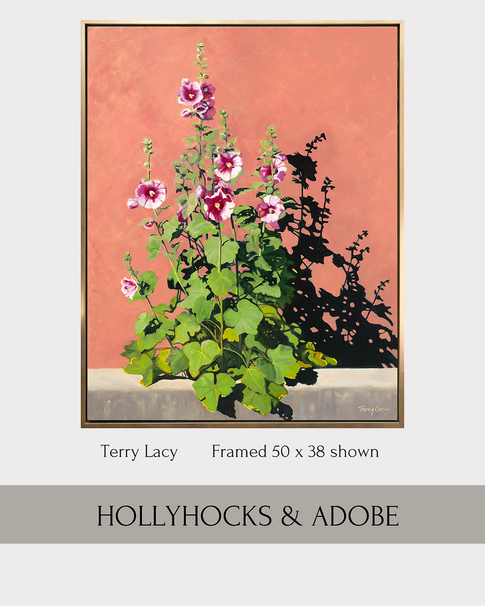 Thumbnail: Hollyhocks and Adobe