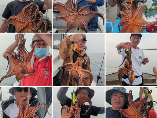 【タコ便】🔥２kg🐙にkg🐙降臨・１０名様乗船・全員安打‼️
