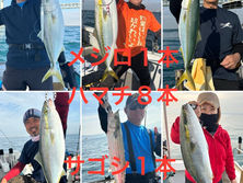 【ジギング】船中メジロ1本・ハマチ8本・サゴシ1本・竿頭ハマチ3本・サゴシ1本