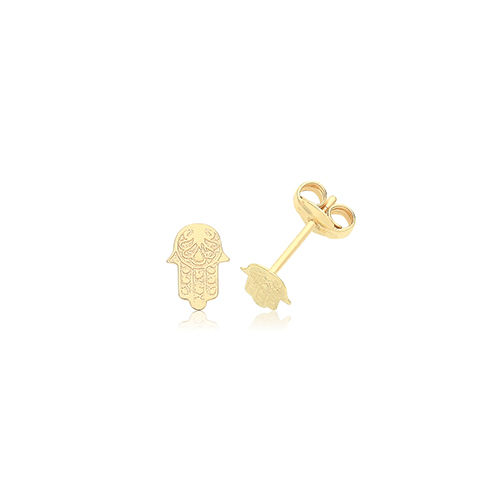 9 Ct Yel Gold Hamsa Studs