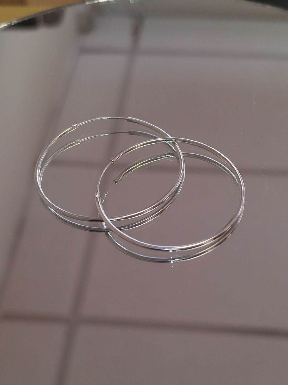 Thumbnail: Silver Hoop Earrings