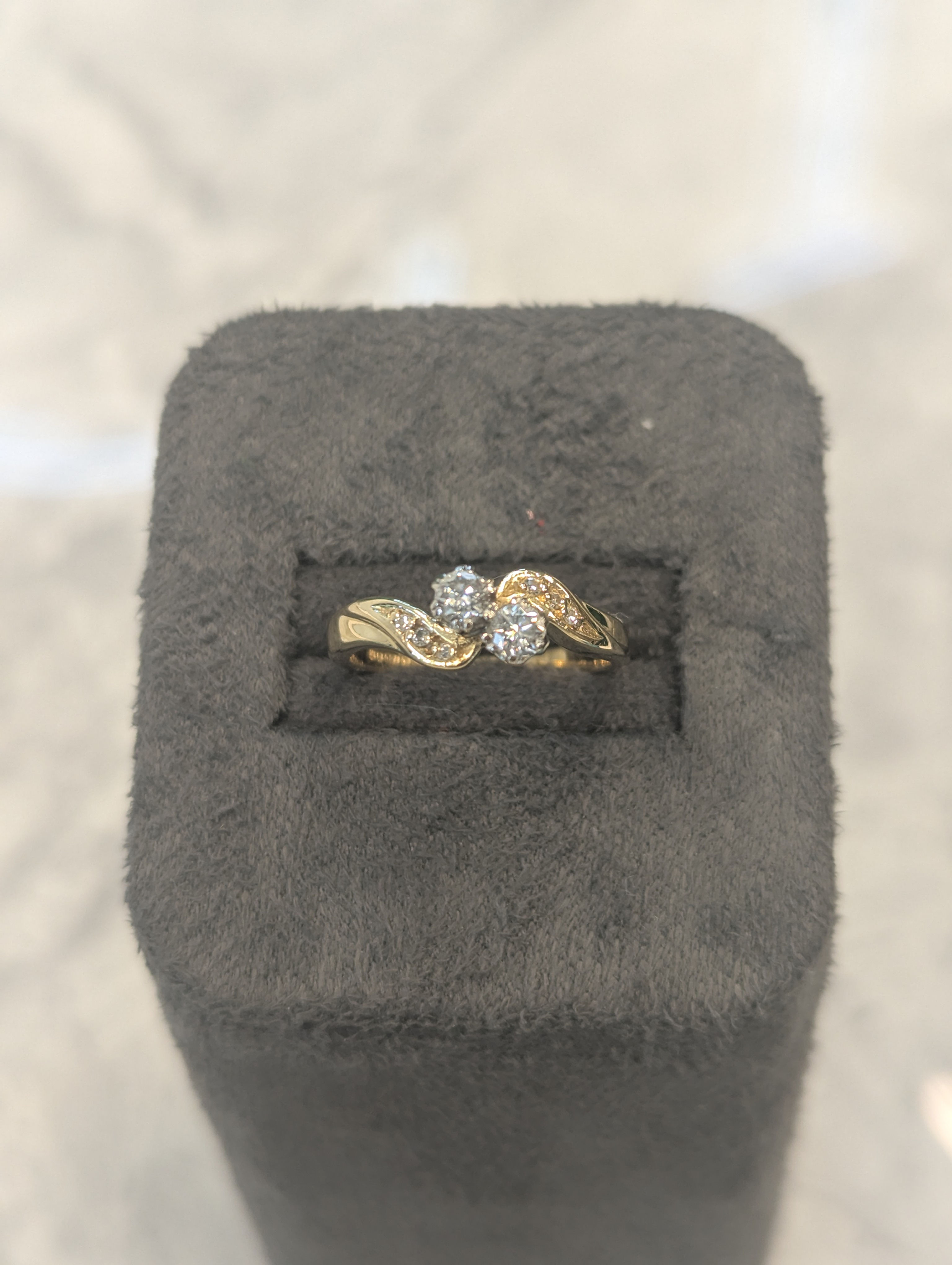 Vintage 18ct gold double diamond ring 0.40 carats 