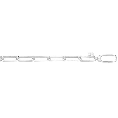 Silver Rhodium Plated Paperclip Link Bracelet