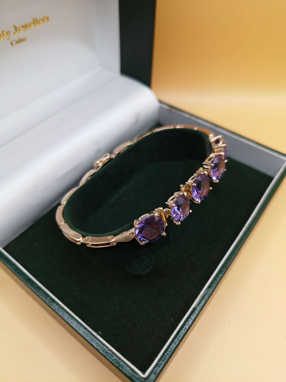 Thumbnail: HANDMADE  Stunning 9ct Lab Alexandrite Bracelet  