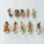 Série de 10 fèves brillantes en porcelaine « Grèce Antique 2 drapé or » éditée par Arguydal en 2003, représentant Héra, Zeus,