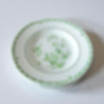 Assiette creuse en porcelaine fine de Limoges signée Raynaud, modèle À l’Amphitrite vert.