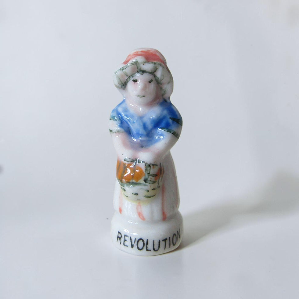 Miniature : Série de 12 fèves brillantes Les Boulangers Pâtissiers à travers les époques, éditée par Nordia en 1996. Figurines miniatures