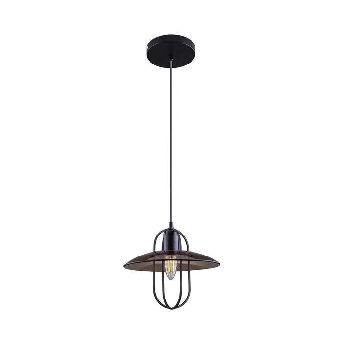 Luminária Pendente Texas Preto em Vidro e Aço  - STARTEC
