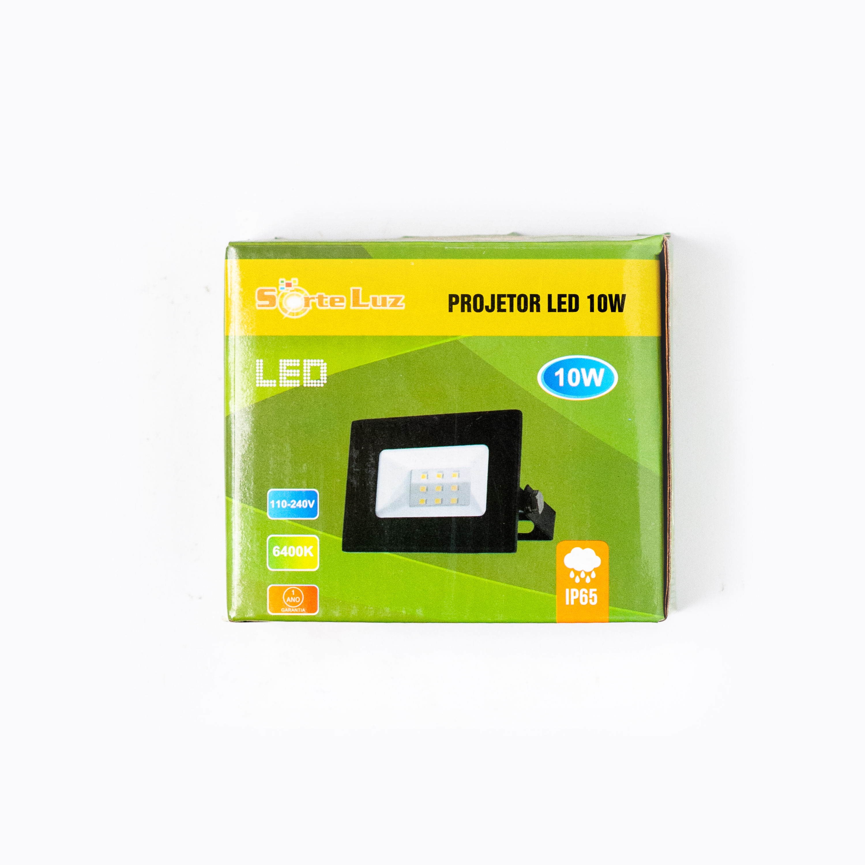 Projetor LED | 10W | 6400K | 110-240V (Bivolt) | IP65 - SORTE LUZ