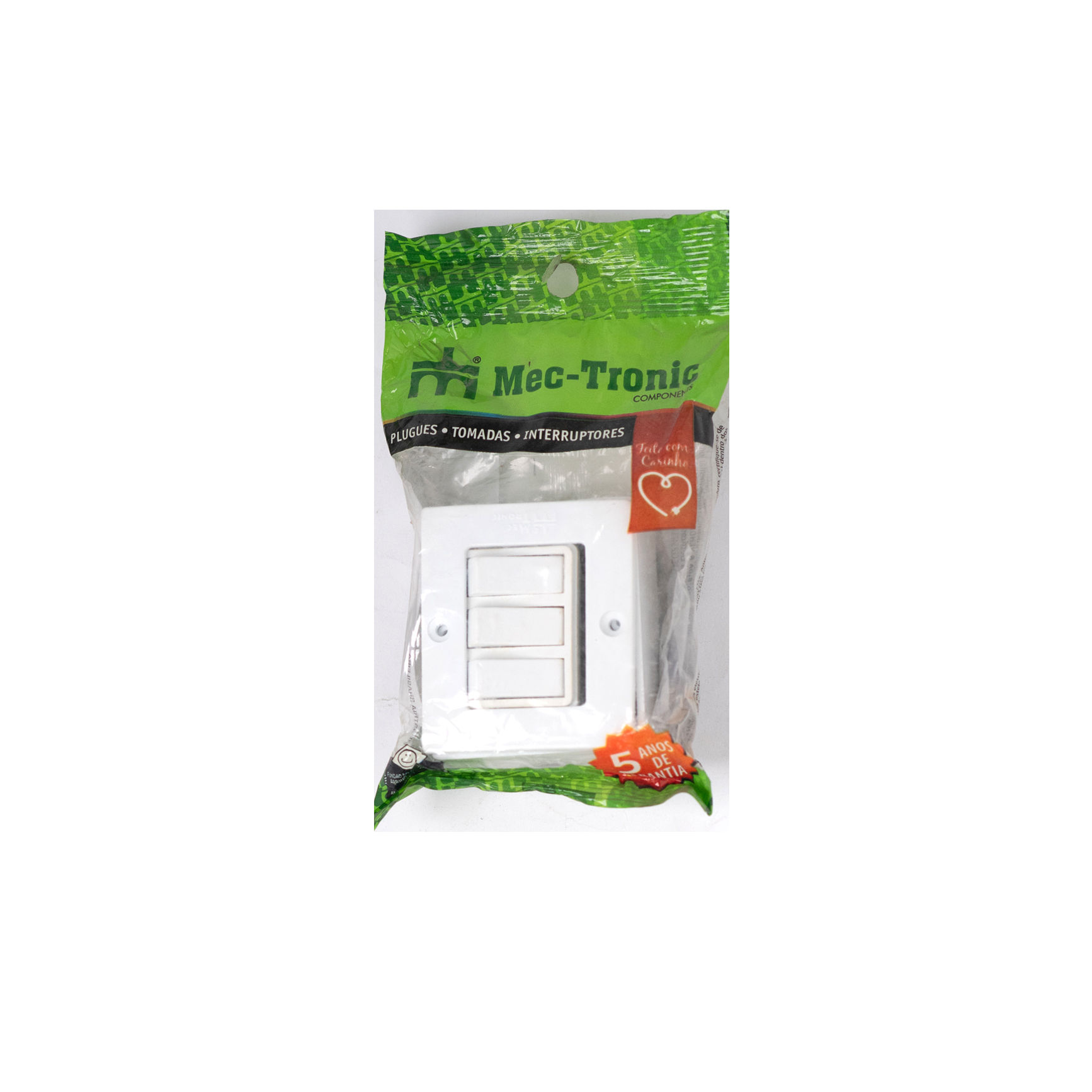 Conjunto 3 Interruptores Simples 4x2 - MEC TRONIC