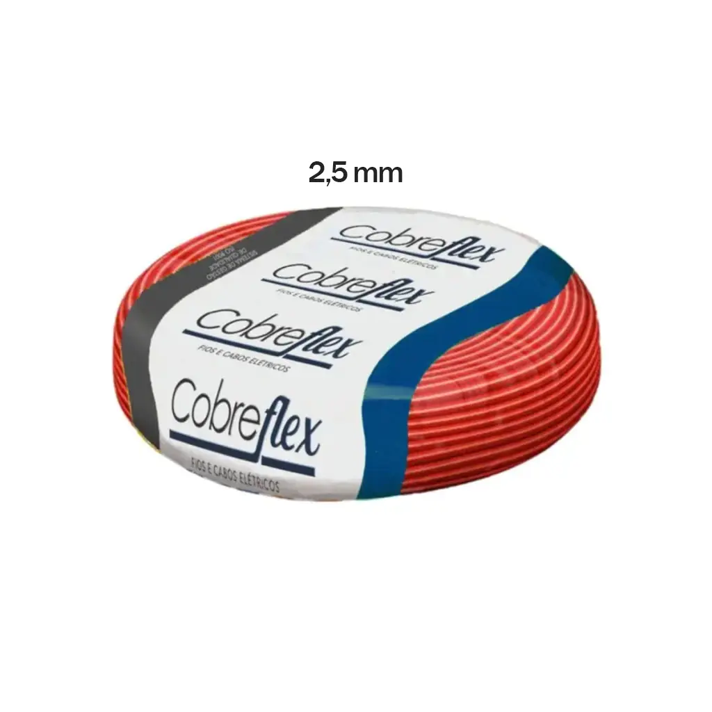 CABO FLEXÍVEL 2,5MM VERMELHO 100m - COBREFLEX